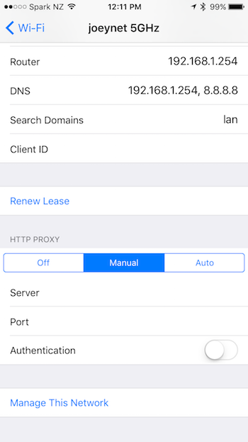 iOS HTTP proxy